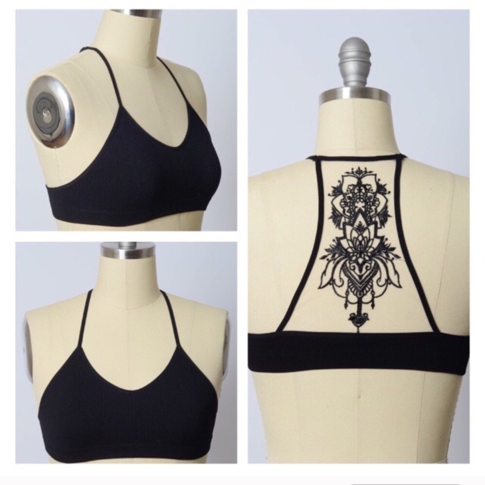 Black mesh tattoo bralette - Picture 3 of 3